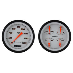 PartzBiz CM VS52WBLF - Classic Instruments Velocity White Two Gauge Set