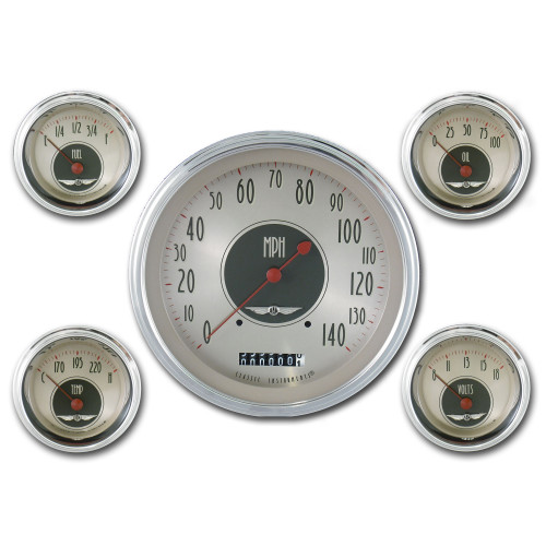PartzBiz CM: AN54SLC-Classic Instruments American Nickel 5 Gauge Set PartzBiz CM: AN54SLC-Classic Instruments American Nickel 5 Gauge Set
