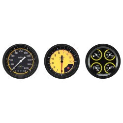 PartzBiz CM AX03YBLF - Classic Instruments Auto Cross Yellow 6 Gauge Set PartzBiz CM AX03YBLF - Classic Instruments Auto Cross Yellow 6 Gauge Set