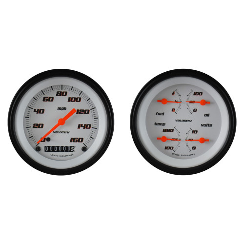 PartzBiz CM: VS02WBLF-Classic Instruments Velocity White Two Gauge Set PartzBiz CM: VS02WBLF-Classic Instruments Velocity White Two Gauge Set