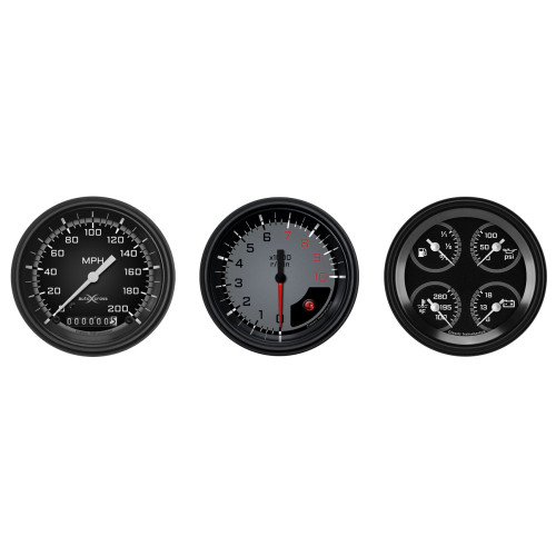 PartzBiz CM: AX03GBLF-Classic Instruments Auto Cross Gray 6 Gauge Set PartzBiz CM: AX03GBLF-Classic Instruments Auto Cross Gray 6 Gauge Set