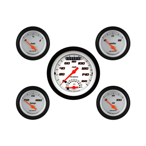 PartzBiz CM: VS35WBLF-Classic Instruments Velocity White Five Gauge Set PartzBiz CM: VS35WBLF-Classic Instruments Velocity White Five Gauge Set