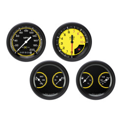 PartzBiz CM AX05YBLF - AutoCross Yellow Four Gauge Set PartzBiz CM AX05YBLF - AutoCross Yellow Four Gauge Set