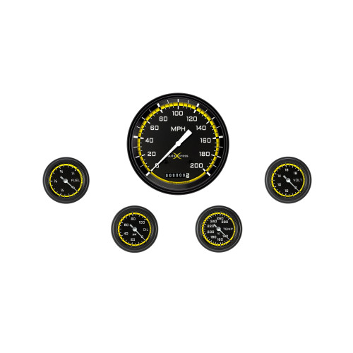 PartzBiz CM: AX154YBLF-AutoCross Yellow Five Gauge Set 154 PartzBiz CM: AX154YBLF-AutoCross Yellow Five Gauge Set 154
