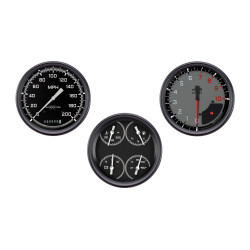PartzBiz CM AX53GBLF - AutoCross Gray Three Gauge Set PartzBiz CM AX53GBLF - AutoCross Gray Three Gauge Set