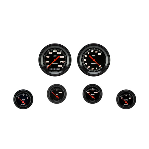 PartzBiz CM: VS01BBLF-Velocity Black Six Gauge Set 01 PartzBiz CM: VS01BBLF-Velocity Black Six Gauge Set 01