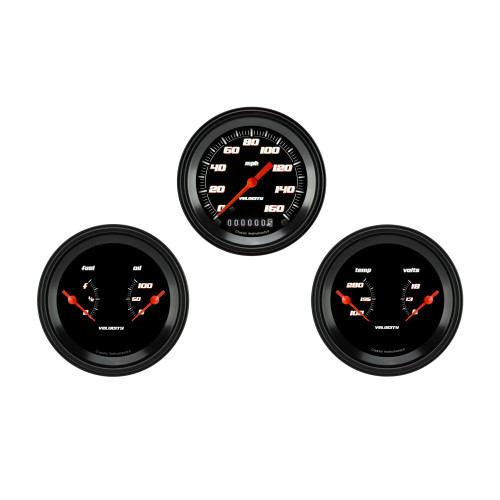 PartzBiz CM: VS04BBLF-Velocity Black Series Three Gauge Set PartzBiz CM: VS04BBLF-Velocity Black Series Three Gauge Set