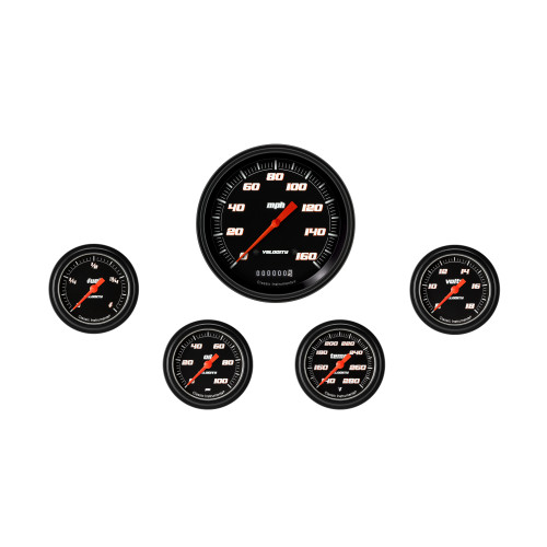 PartzBiz CM: VS354BBLF-Velocity Black Five Gauge Set 354