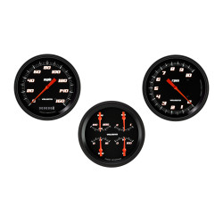 PartzBiz CM VS53BBLF - Velocity Black Series Three Gauge Set PartzBiz CM VS53BBLF - Velocity Black Series Three Gauge Set