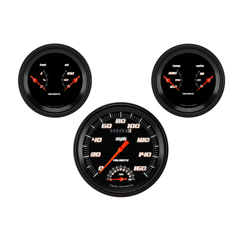 PartzBiz CM: VS61BBLF-Velocity Black Series Three Gauge Set PartzBiz CM: VS61BBLF-Velocity Black Series Three Gauge Set