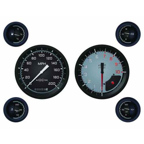 PartzBiz CM: AX51GBLF-Classic Instruments Auto Cross Gray 6 Gauge Set