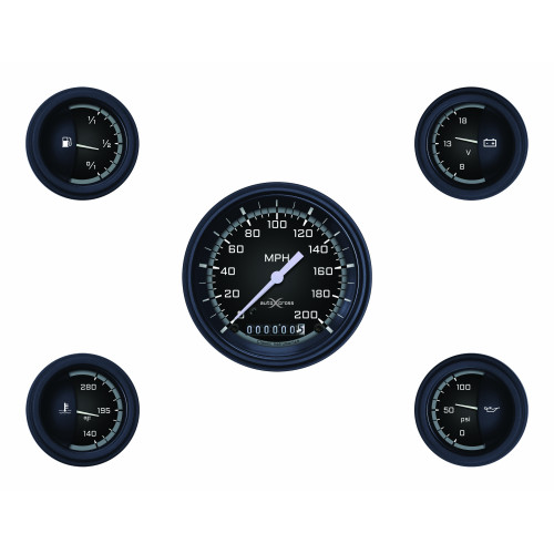 PartzBiz CM: AX00GBLF-Classic Instruments Auto Cross Gray 6 Gauge Set PartzBiz CM: AX00GBLF-Classic Instruments Auto Cross Gray 6 Gauge Set