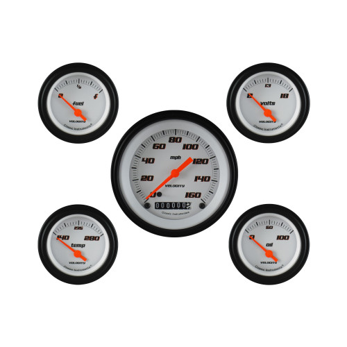 PartzBiz CM: VS00WBLF-Classic Instruments Velocity White Five Gauge Set PartzBiz CM: VS00WBLF-Classic Instruments Velocity White Five Gauge Set