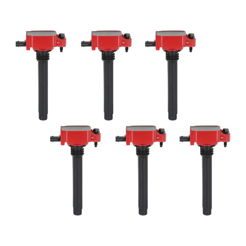 PartzBiz CM: 82736-MSD Ignition Coil - Blaster - Chrysler V6 - Red - 6-Pack