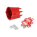 PartzBiz CM: 8433-MSD Distributor Cap - V8 - HEI Terminals - Red - Spark Plug Wire Retainer PartzBiz CM: 8433-MSD Distributor Cap - V8 - HEI Terminals - Red - Spark Plug Wire Retainer