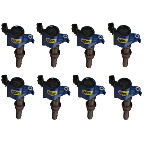 PartzBiz CM: 140033EB-8-ACCEL Igntion Coil - Super Coil - 2008-2014 Ford 4.6L/5.4L/6.8L 3-valve engine , Blue, 8-Pack