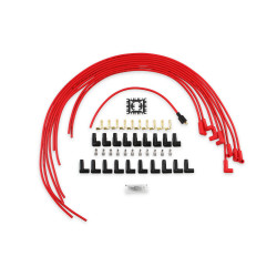 PartzBiz CM 4041R - ชุดสายหัวเทียน - 8 มม. - Super Stock Universal พร้อมแกนกราไฟท์ - ลวดสีแดงพร้อมบู๊ท 90 องศาสีแดง PartzBiz CM 4041R - ชุดสายหัวเทียน - 8 มม. - Super Stock Universal พร้อมแกนกราไฟท์ - ลวดสีแดงพร้อมบู๊ท 90 องศาสีแดง