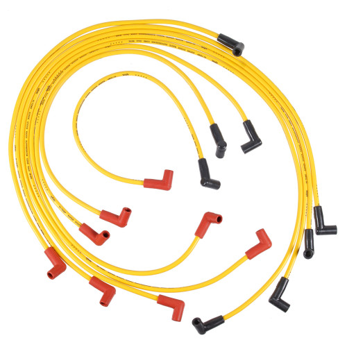 PartzBiz CM: 4050-Spark Plug Wire Set - Super Stock Graphite Core 8mm - Chevy 5.0/5.7L 1975-82 - Yellow