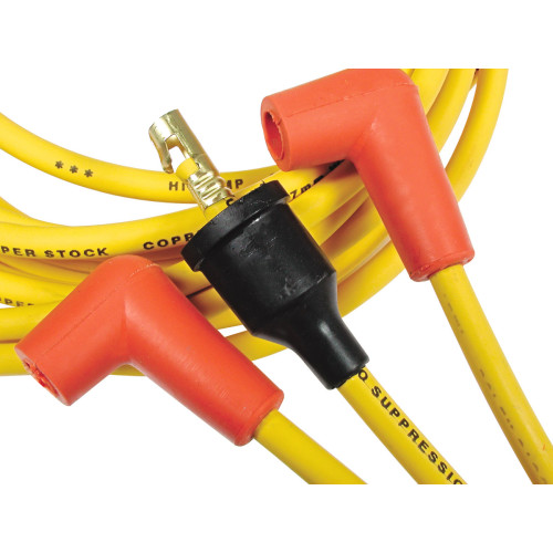 PartzBiz CM: 4042-Spark Plug Wire Set - Super Stock Graphite Core 8mm - Chevy / GMC V8 1955-74 - Yellow