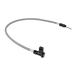 PartzBiz CM 22200 - B&M Locking Automatic Transmission Dipstick & Tube - Billet Aluminum/Stainless Steel Braided