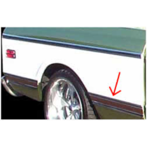 PartzBiz CM: MFBL91R-Brothers Trucks Bed Molding - Front Of Wheel - Longbed - Black