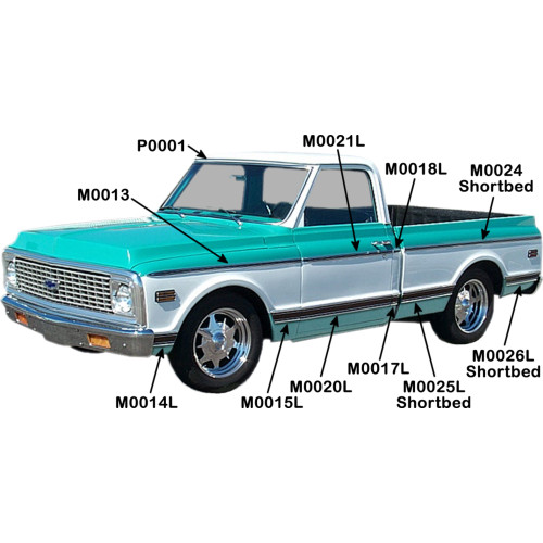 PartzBiz CM: M0026L-69-BROTHERS Trucks BEDSIDE MOLDING LOWER REAR - LH PartzBiz CM: M0026L-69-BROTHERS Trucks BEDSIDE MOLDING LOWER REAR - LH