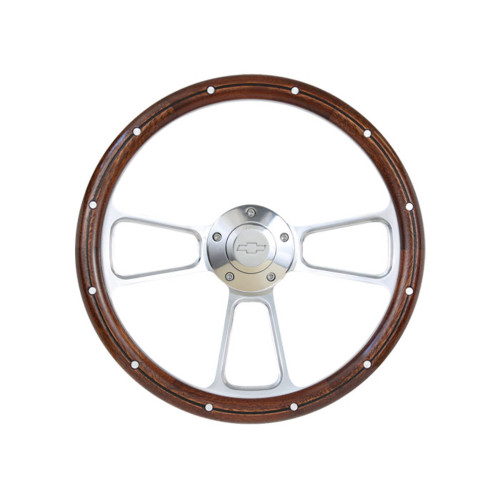PartzBiz CM: STRF8PW160-69-Brothers Trucks Custom Steering Wheels - Polished / Wood - Bowtie PartzBiz CM: STRF8PW160-69-Brothers Trucks Custom Steering Wheels - Polished / Wood - Bowtie