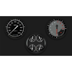 PartzBiz CM AX53GBLF - AutoCross Gray Three Gauge Set
