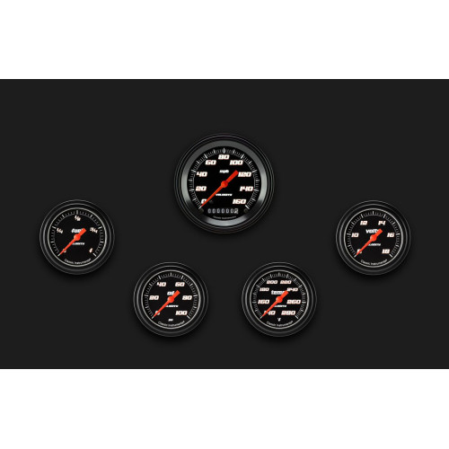 PartzBiz CM: VS300BBLF-Velocity Black Five Gauge Set 300