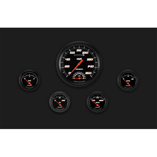 PartzBiz CM: VS65BBLF-Velocity Black Five Gauge Set 65