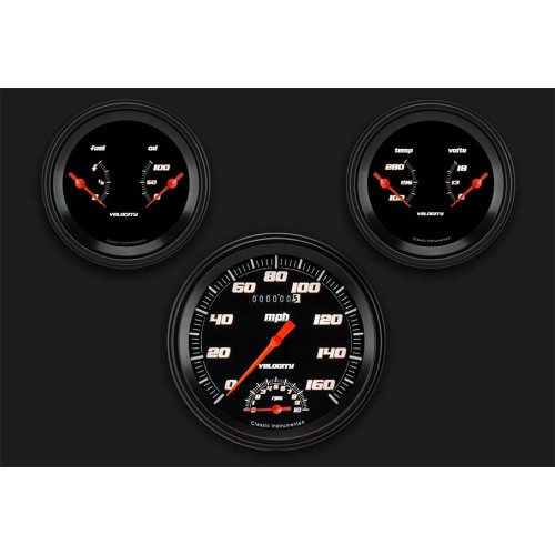 PartzBiz CM: VS61BBLF-Velocity Black Series Three Gauge Set
