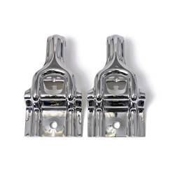 PartzBiz CM E7SZ-8A193-S - Drake Muscle Cars Upper Radiator Brackets Polished Stainless Steel Pair
