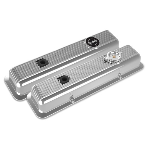 PartzBiz CM: 241-137-ฝาครอบวาล์ว Holley - Muscle Series - ครีบ - SBC - ขัดเงา PartzBiz CM: 241-137-ฝาครอบวาล์ว Holley - Muscle Series - ครีบ - SBC - ขัดเงา