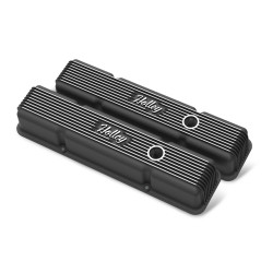 PartzBiz CM 241-242 - Holley Valve Covers - Vintage Series - Finned - SBC - Satin Black Machined PartzBiz CM 241-242 - Holley Valve Covers - Vintage Series - Finned - SBC - Satin Black Machined