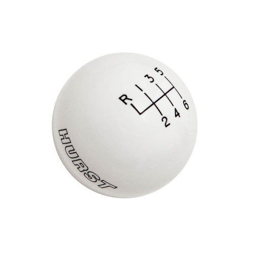 PartzBiz CM: 1630225-Hurst Shift Knob - 6-Speed - White - Ford