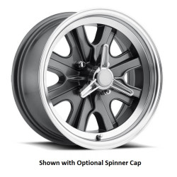 PartzBiz CM LW90-50744B - Legendary Wheels HB44 - 15 x 7 in. - 4 x 4.5 - 4.25 BS - Charcoal/Machined
