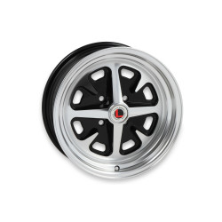 PartzBiz CM LW40-50642A - Legendary Wheels Magnum 400 - 15 x 6 in. - 4 x 4.25 - 3.75 BS - Gloss Black/Machined