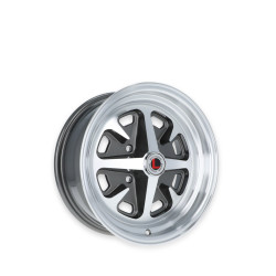 PartzBiz CM LW40-50644B - Legendary Wheels Magnum 400 - 15 x 6 in. - 4 x 4.5 - 3.75 BS - Charcoal/Machined