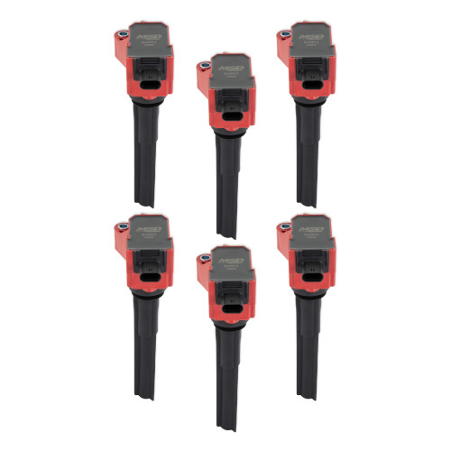 PartzBiz CM: 826016-MSD Ignition Coil - Ford EcoBoost - 2.7L / 3.0L V6 - Red - 6-Pack