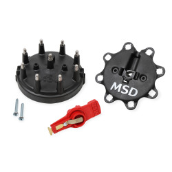 PartzBiz CM 84823 - Black, Distributor Cap/Rotor Kit, MSD/Ford V8 TFI