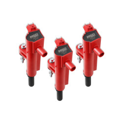 PartzBiz CM 827376 - MSD Ignition Coil - Blaster - Chrysler 3.7L - Red - 3-Pack