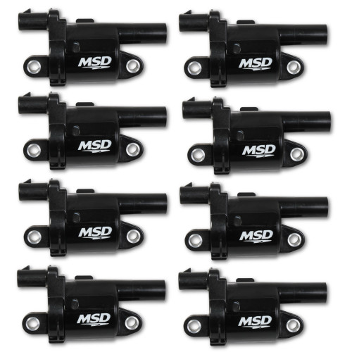 PartzBiz CM: 826883-MSD Ignition Coil - GM Gen V Blaster Series - Gen V Direct Injected Engine - Black - 8-Pack- Round