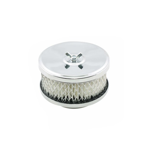 PartzBiz CM: 4354-Mr. Gasket Air Cleaner - Deep Dish - 4 Inch x 2 Inch - Chrome