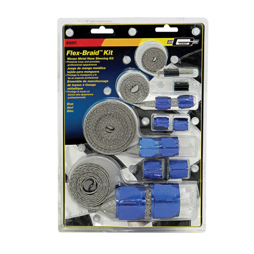 PartzBiz CM: 8091-Mr. Gasket Flex-Braid Hose Sleeve Kit - Blue