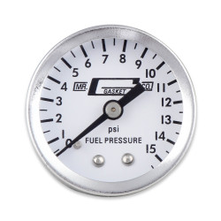 PartzBiz CM 1561 - Mr. Gasket Fuel Pressure Gauge - 0-15 PSI - 1-1/2 Inch Diameter PartzBiz CM 1561 - Mr. Gasket Fuel Pressure Gauge - 0-15 PSI - 1-1/2 Inch Diameter