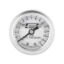 PartzBiz CM 1563 - Mr. Gasket Fuel Pressure Gauge - 0-15 PSI - 1/2 Inch Diameter - Liquid Filled PartzBiz CM 1563 - Mr. Gasket Fuel Pressure Gauge - 0-15 PSI - 1/2 Inch Diameter - Liquid Filled