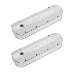 PartzBiz CM 128-22QFT - Quick Fuel Fabricated Aluminum Valve Cover - Big Block Chevy - Silver Finish