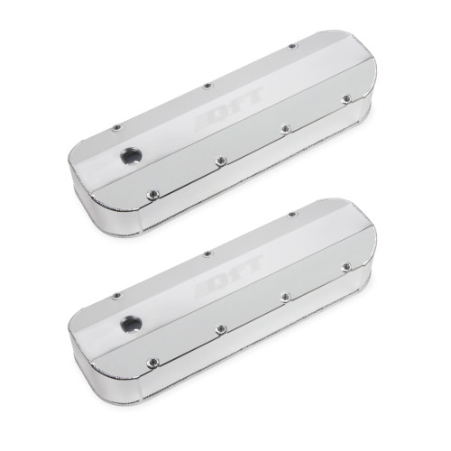 PartzBiz CM: 128-22QFT-Quick Fuel Fabricated Aluminum Valve Cover - Big Block Chevy - Silver Finish
