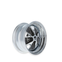 PartzBiz CM C5ZZ-1007-BR - Scott Drake 14x7 Styled Steel Wheel Chrome/Charcoal