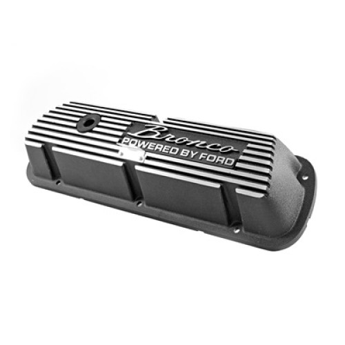 PartzBiz CM: 6A582-B-Scott Drake Aluminum Valve Covers Black with Bronco Powered by Ford Logo PartzBiz CM: 6A582-B-Scott Drake Aluminum Valve Covers Black with Bronco Powered by Ford Logo